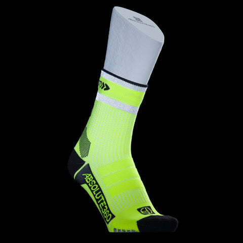 Absolute 360 Be Seen Performance Quarter Running Socks