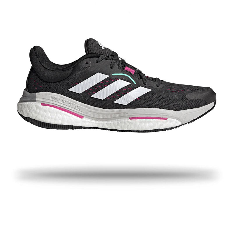 Adidas Mens Solar Control Running Shoe Carbon/Silver/Pink / 8