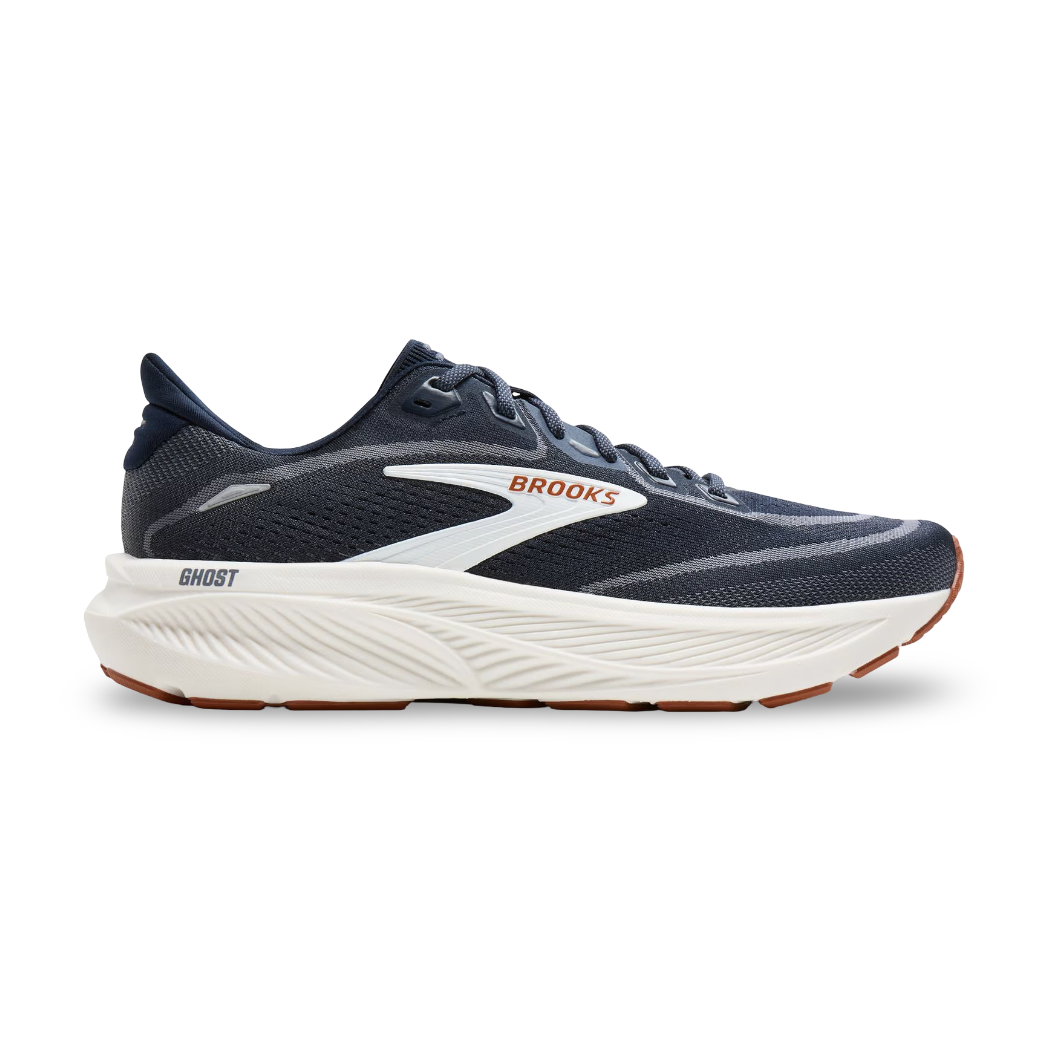 Brooks Men's Ghost 18 Running Shoe SS26 9 / Navy Blazer/Red Earth/Blue