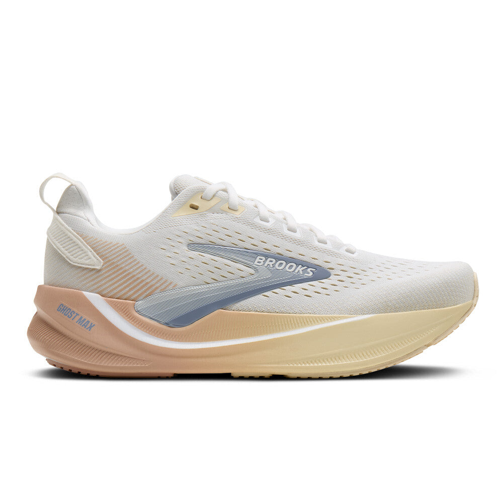 Brooks Womens Ghost Max 4 Running Shoe White/Rose/Rutabaga / 5