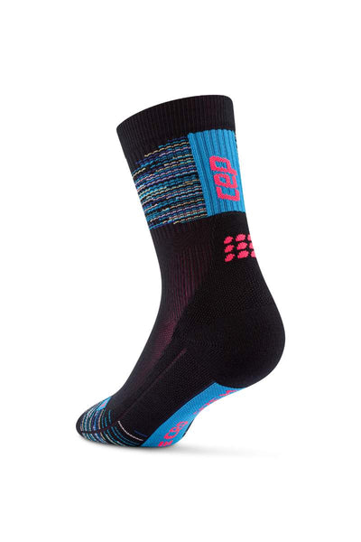 CEP Men's Paris Vibes 80’s  Compression Socks Mid Cut III / Black/Blue Mix