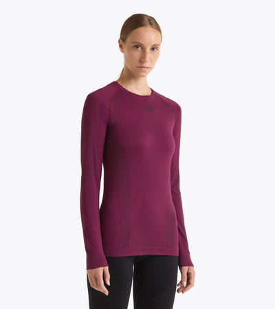 Diadora Woman's Long-Sleeve T-Shirt Stratozero Maroon Banner / XS/S