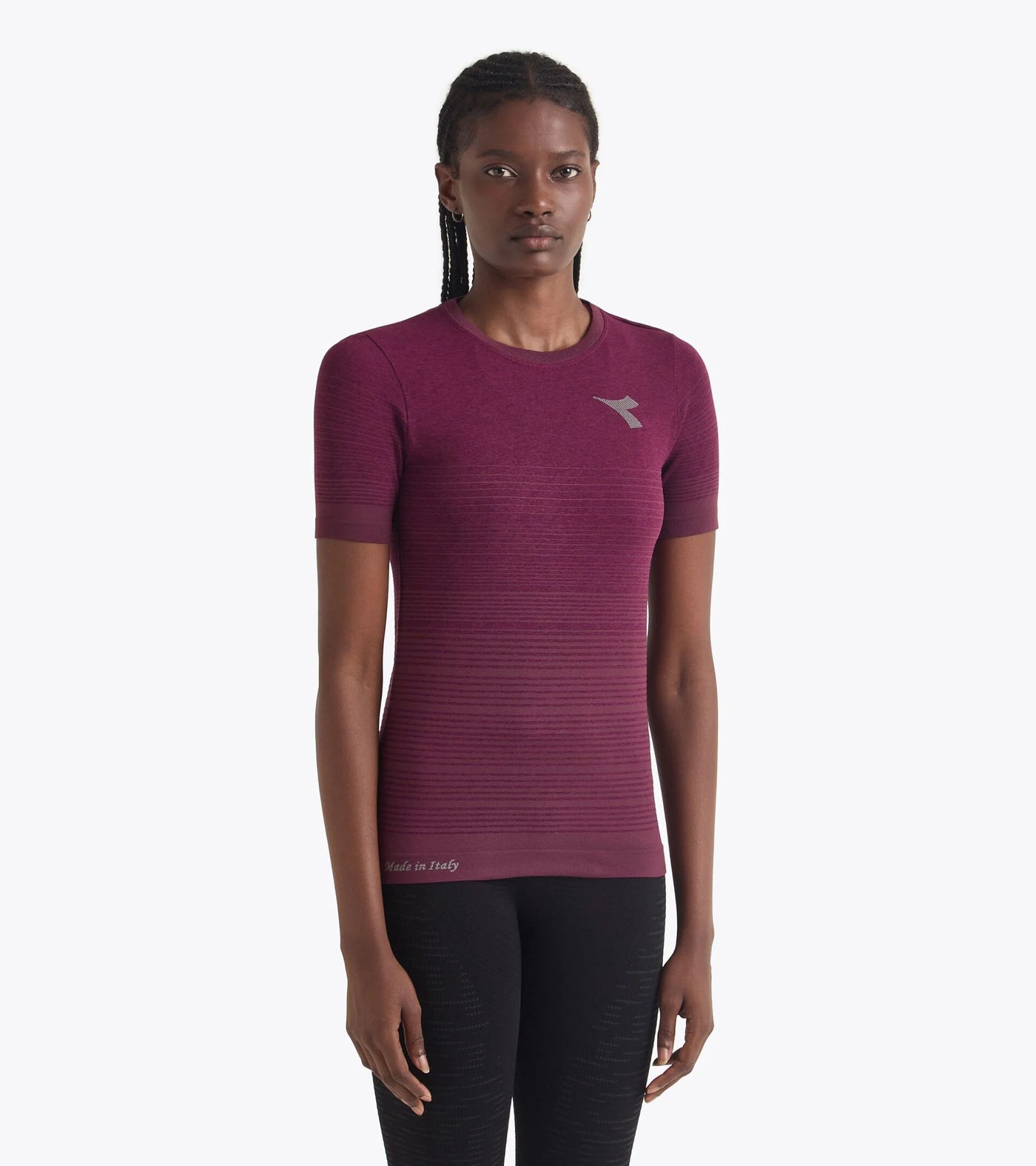 Diadora Woman's Short-Sleeved Stratouno T-Shirt Maroon Banner / S/M