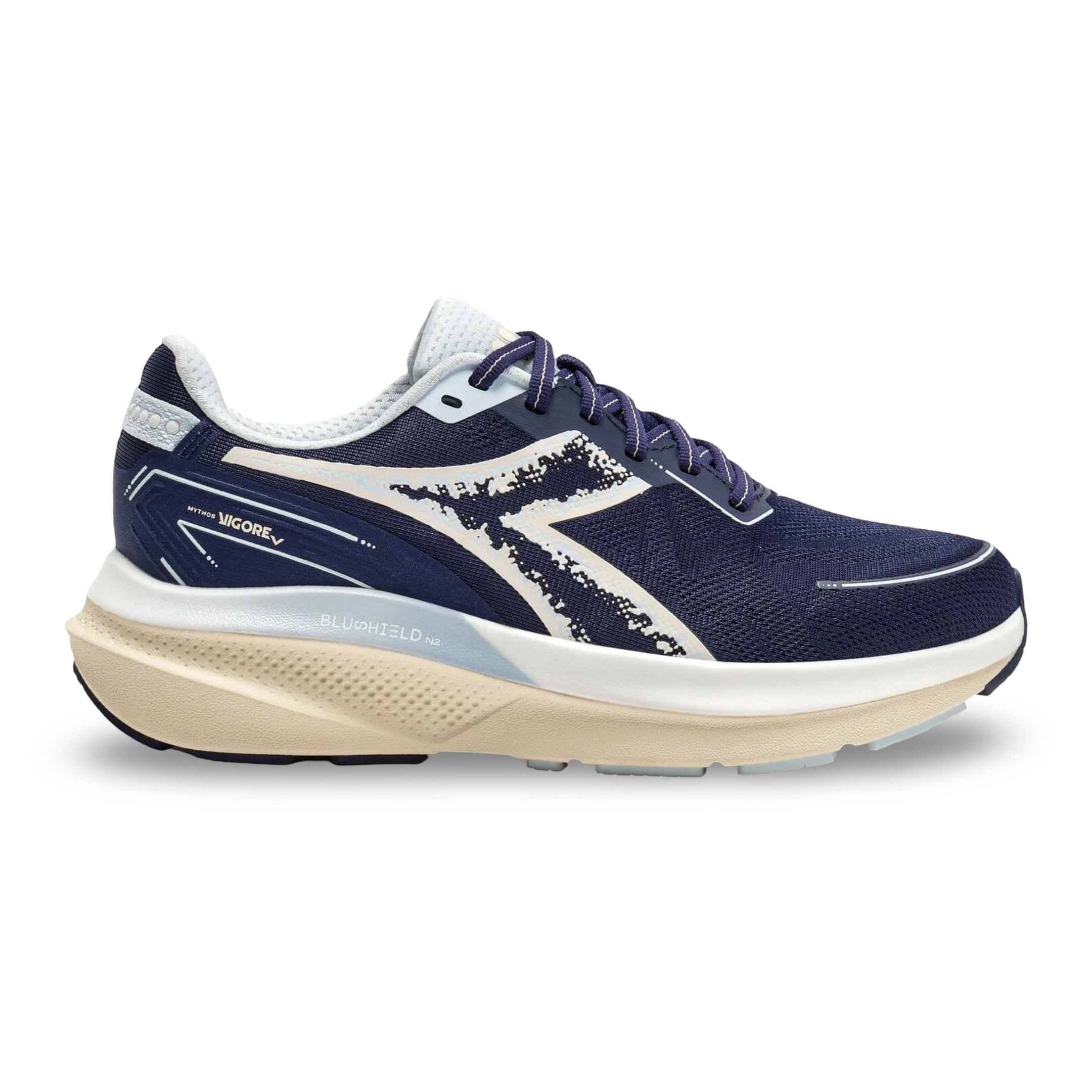 Diadora Women's Mythos Blushield Vigore V Running Shoe 4.5 / Beacon Blue/Whisper White