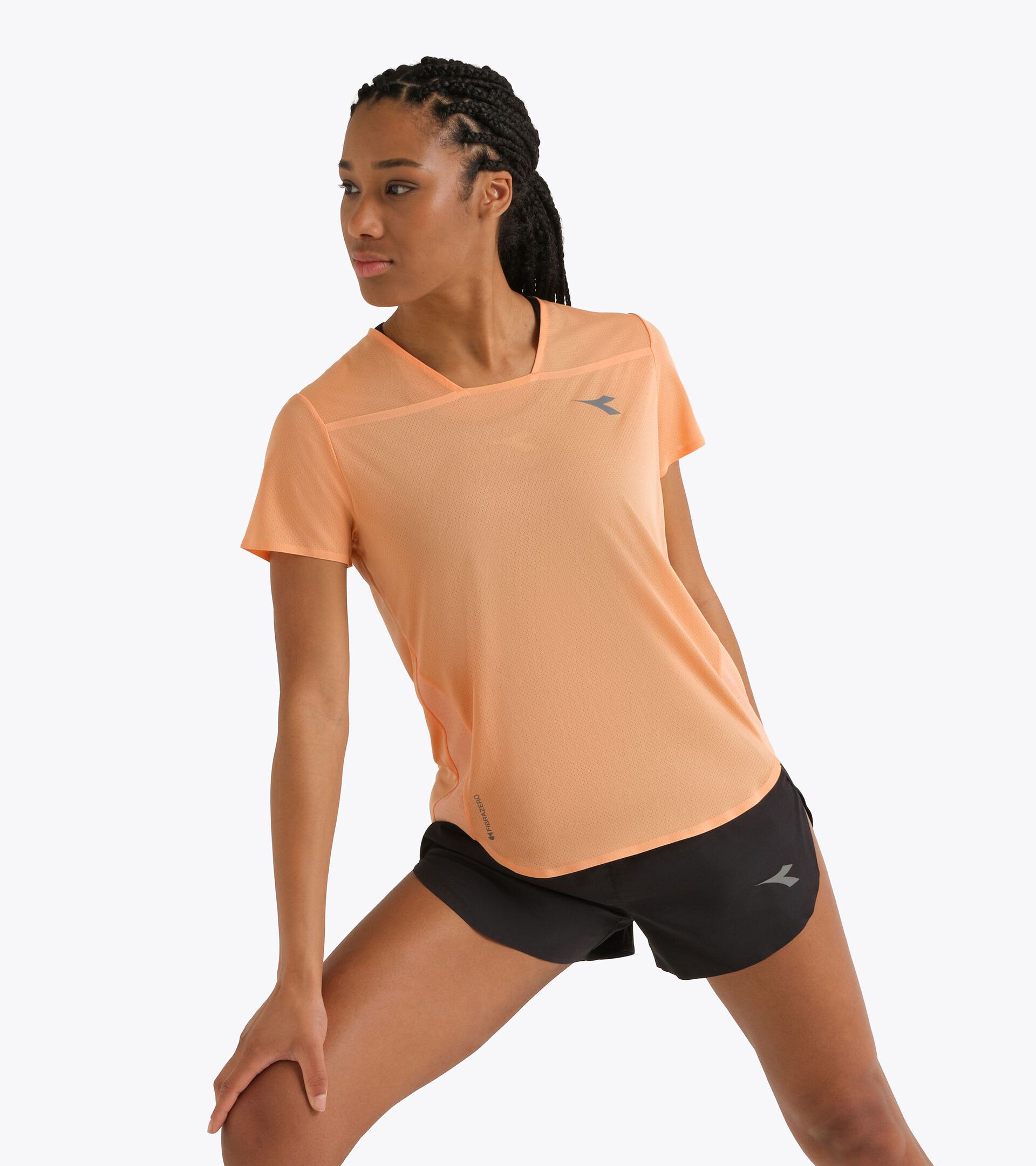 Diadora Women's Short-Sleeved T-Shirt Super Light Fibrazero Peach Cobbler / S