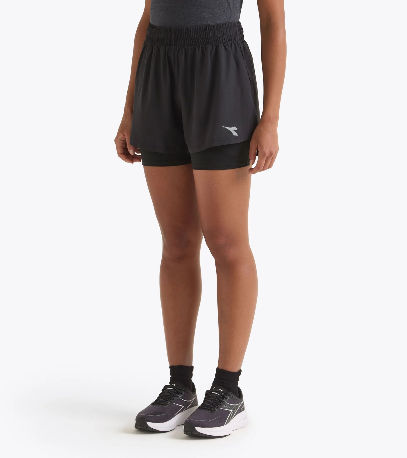 Diadora Women's Shorts 2in1 5'' Run Crew Black / S