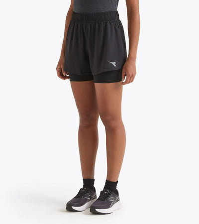 Diadora Women's Shorts 2in1 5'' Run Crew Black / S