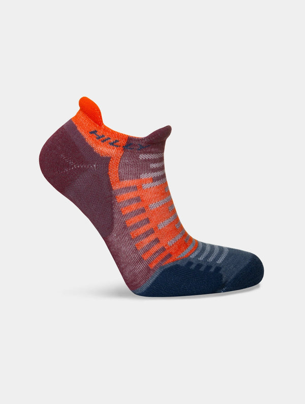 Hilly Active Socklet Min Running Socks Burgundy/Orange / S