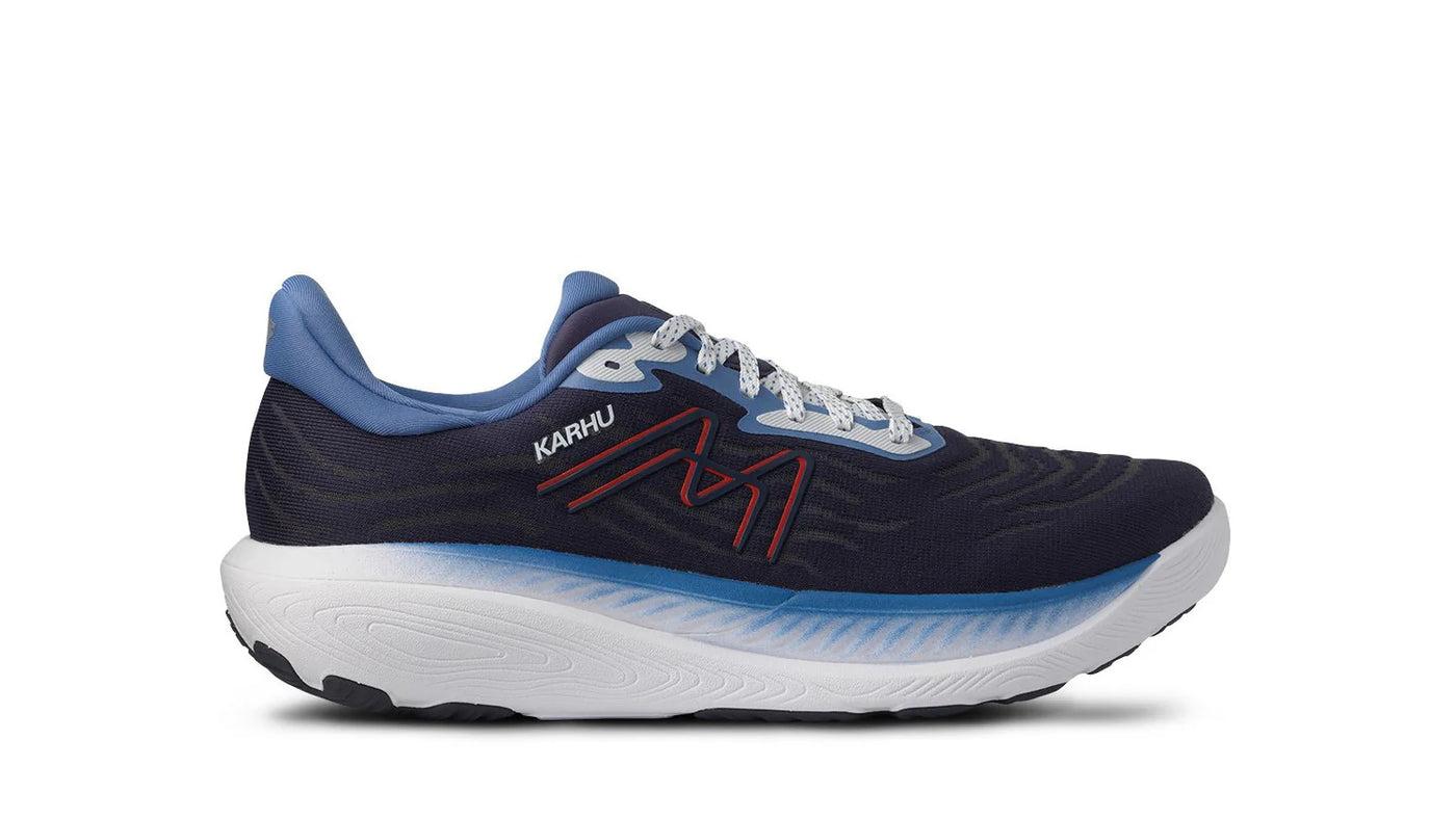 Karhu Mens Ikoni 3.0 Running Shoe 7.5 / Midnight Indigo/Fry Red