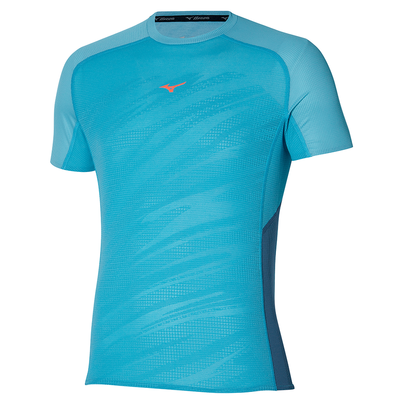 Mizuno Mens Aero Tee Medium / Mauri Blue