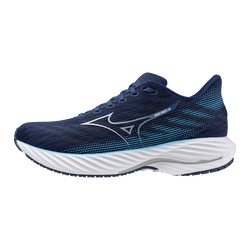 Mizuno Mens Wave Rider 28 Running Shoe Estate Blue/White/River Blue / 7