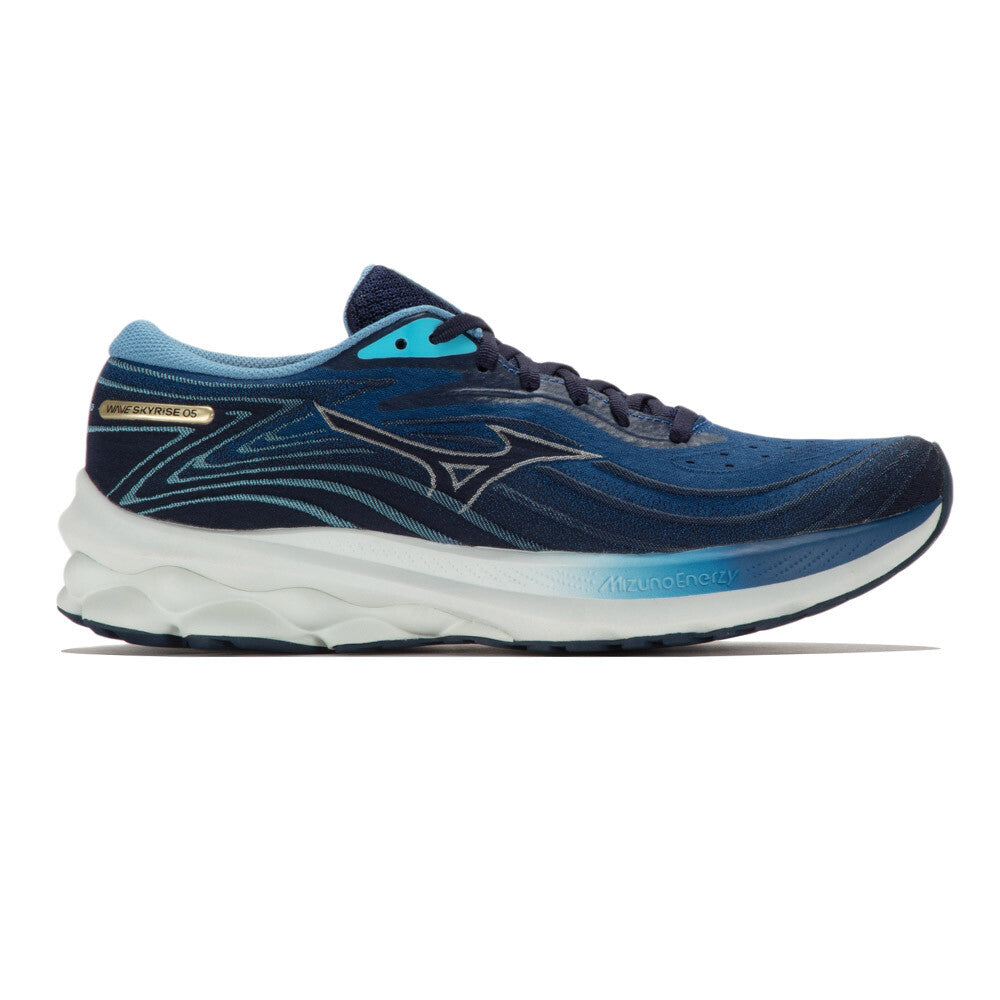 Mizuno Mens Wave Skyrise 5 Running Shoe 10.5 / Classic Blue/Plein Air/River