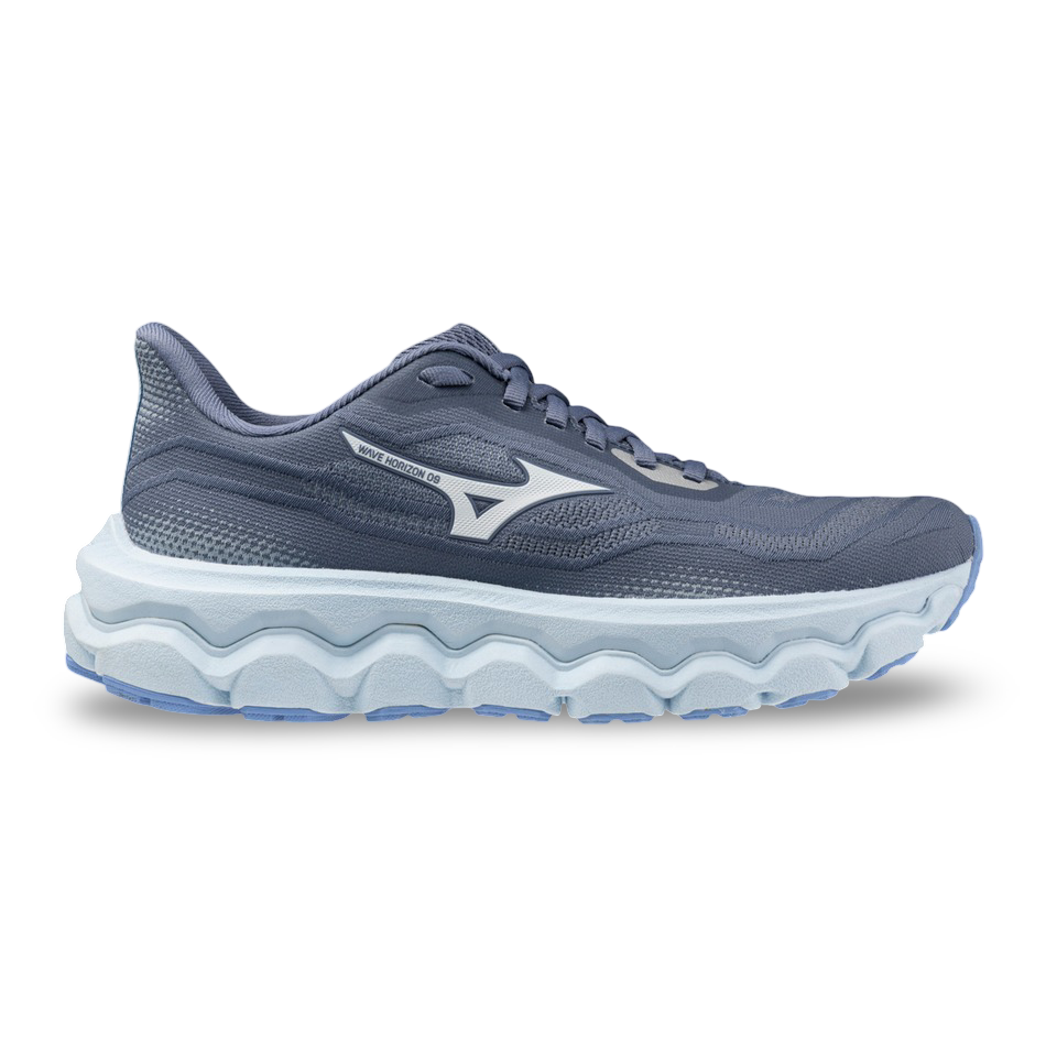 Mizuno Women's Wave Horizon 9 Running Shoe 5 / Wild Wind/White/Vista Blue
