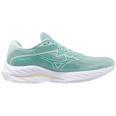 Mizuno Women's Wave Rider 27 Running Shoe EGGSHELL BLUE/WHITE/ANISE FLOWER / 6