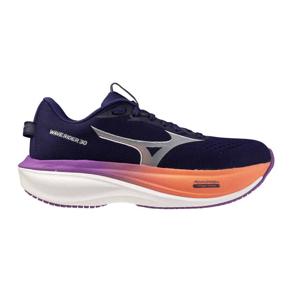 Mizuno Women's Wave Rider 30 Running Shoes 4 / Rhodonite/White/Firecracker