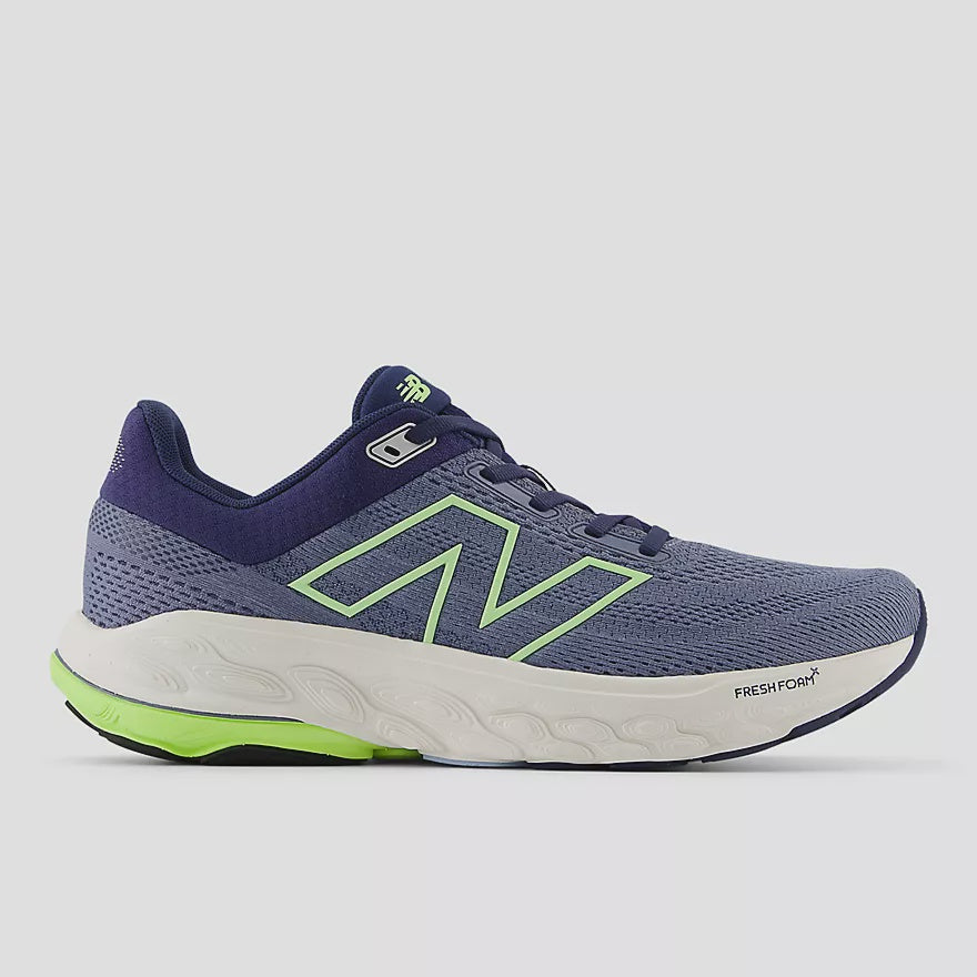 New Balance Mens Fresh Foam X 860 V14 Running Shoe Arctic Grey/Lime Glo/Navy / 8