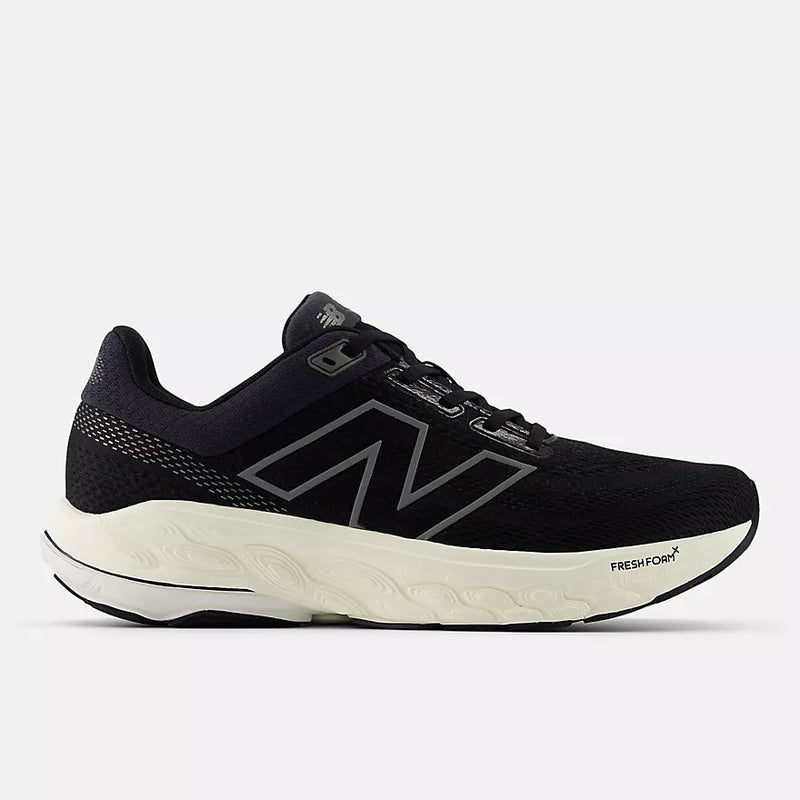 New Balance Mens Fresh Foam X 860 V14 Running Shoe Black/Phantom/Sea Salt / 8