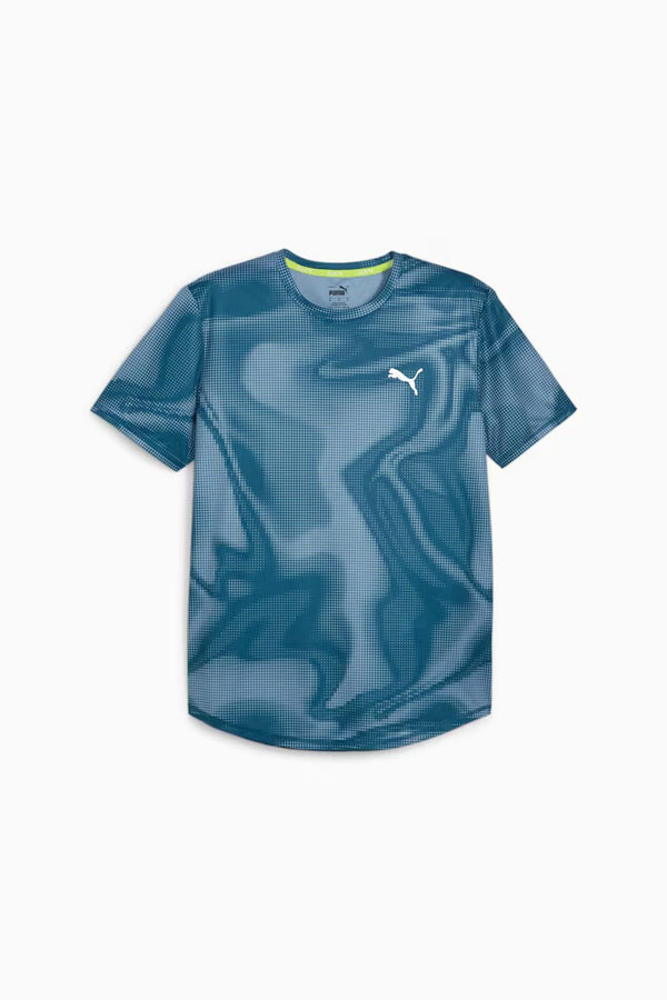 Puma Mens Run Favourite AOP SS Printed Tee Ocean Tropic Print / S