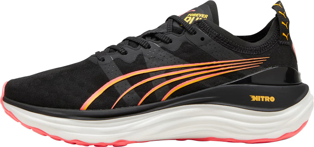 Puma Women's ForeverRun Nitro Running Shoe Black/Sunset Glow / 6.5