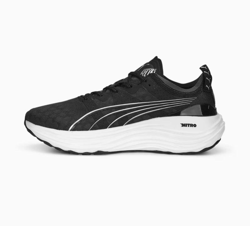 Puma Women's ForeverRun Nitro Running Shoe Black/White / 7.5