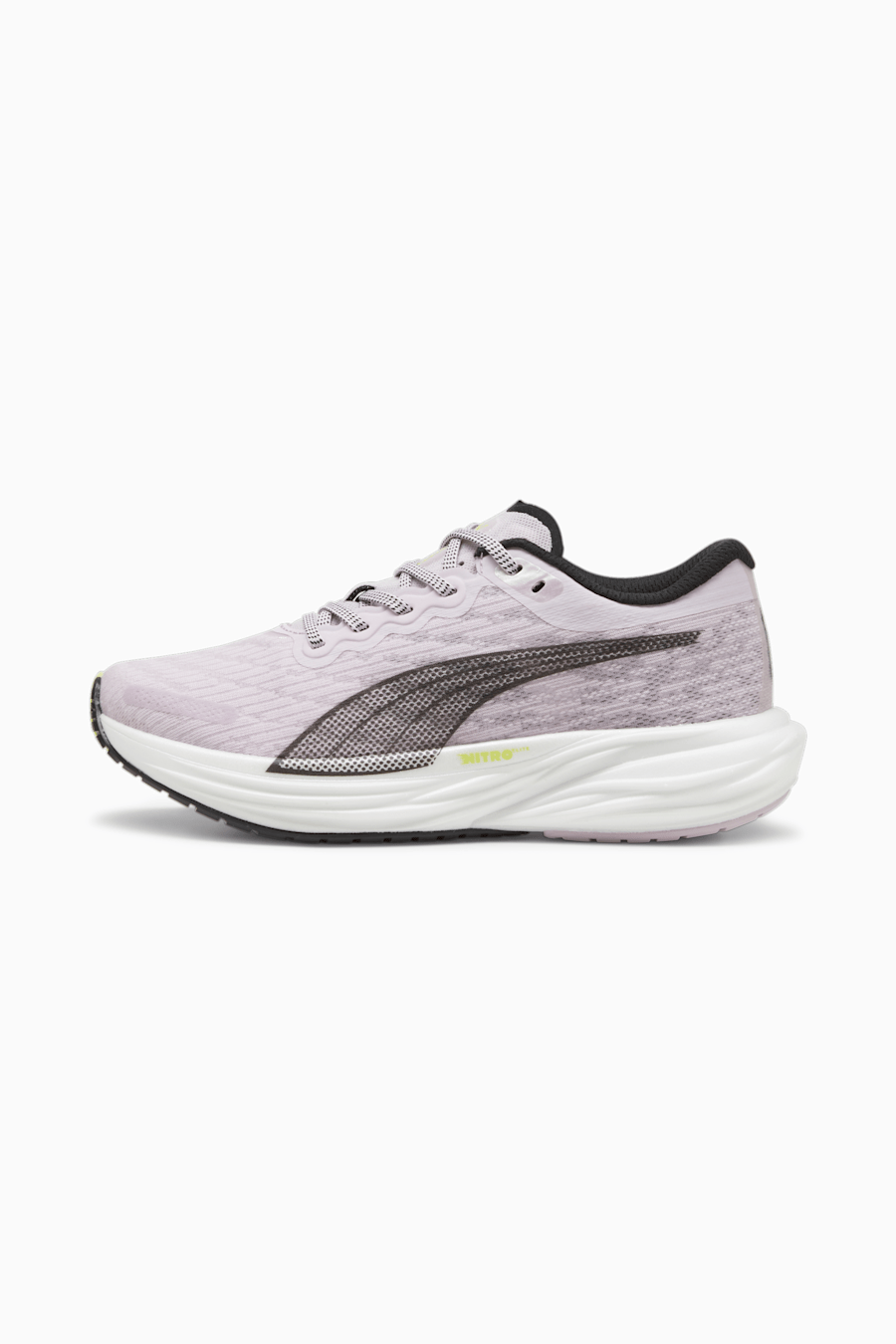 Puma Womens Deviate Nitro 2 Running Shoe Grape Mist /  Black White / 6