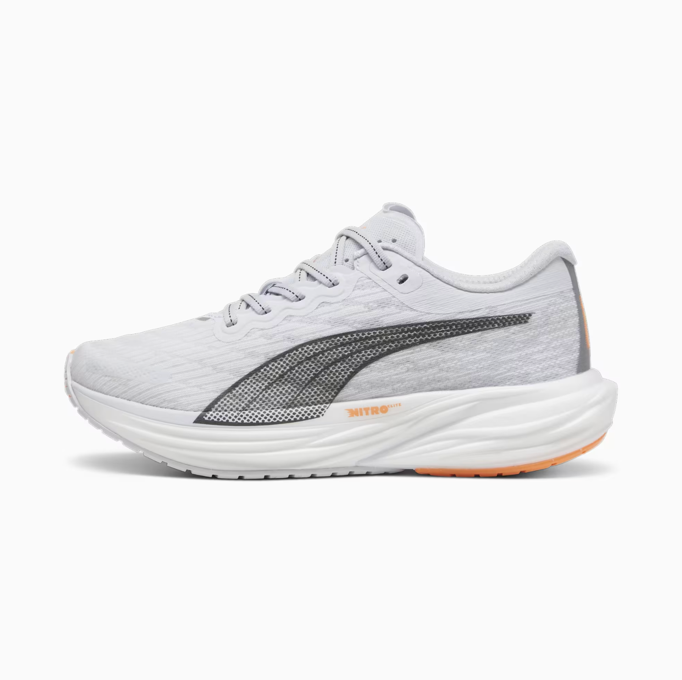 Puma Womens Deviate Nitro 2 Running Shoe Silver Mist/Black Neon Citrus / 7