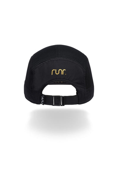 Runr Athens Technical Running Hat Black Gold