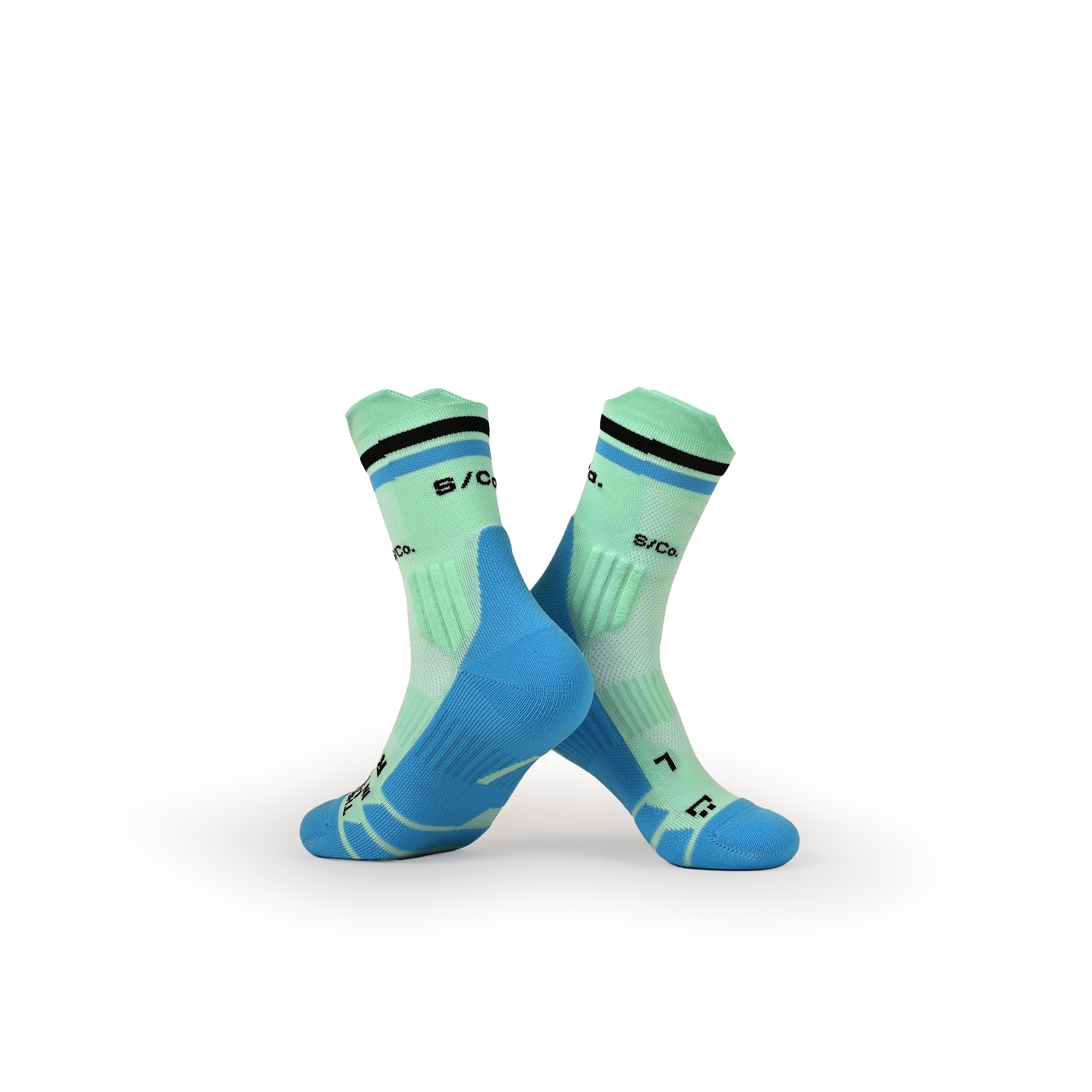 S/Co Unisex Crew Socks O/S Aqua Shadow