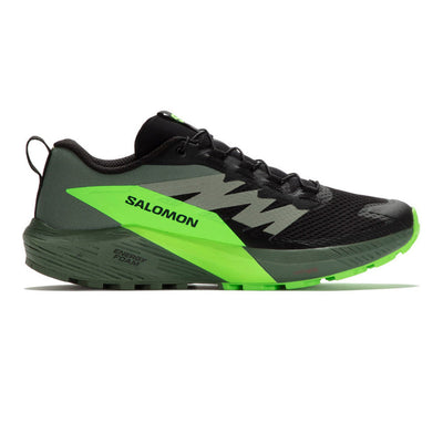 Salomon Mens Sense Ride 5 Running Shoe Black/Laurel Wreath/Gecko / 11.5