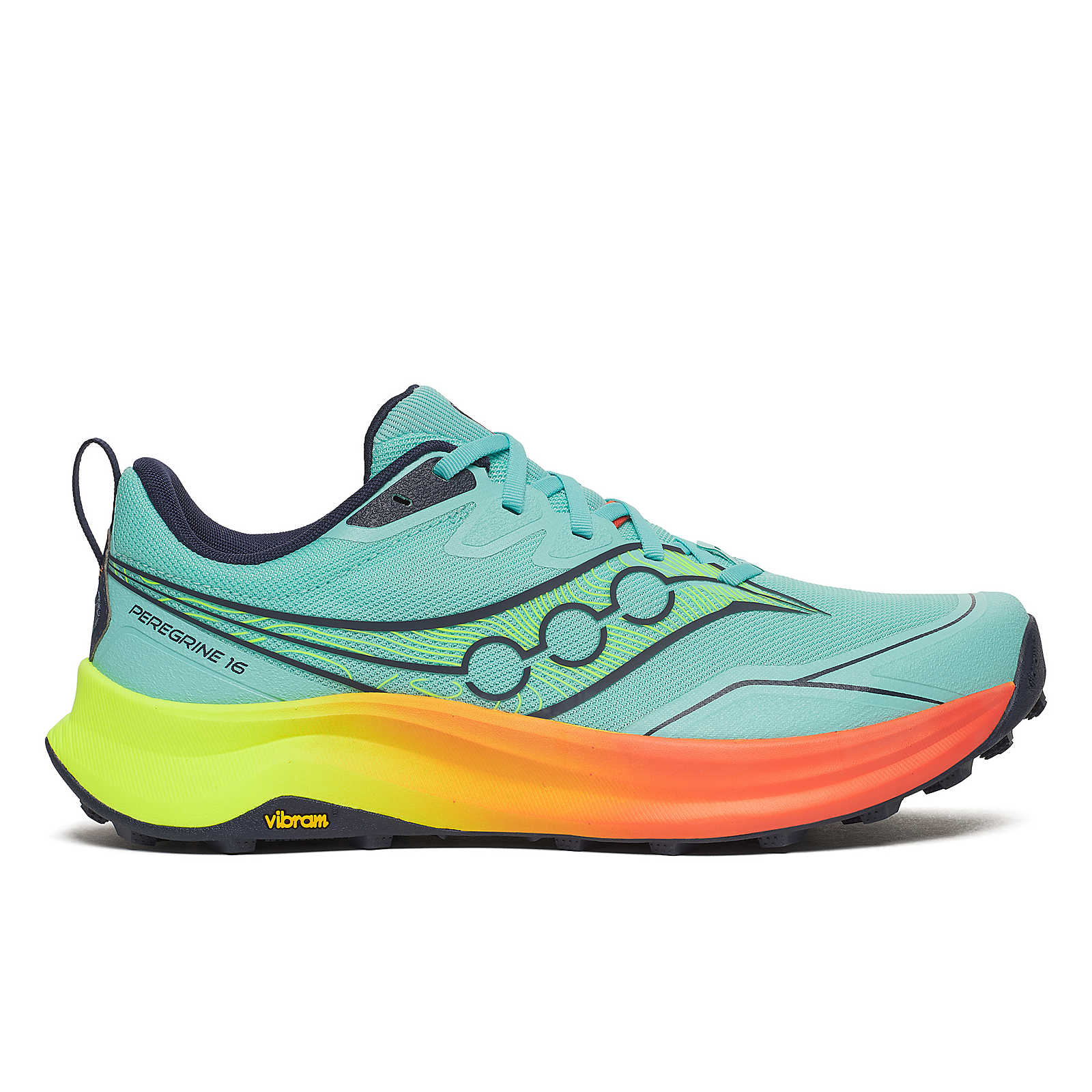 Saucony Men's Peregrine 16 Trail Running Shoe Splash/Citron / 7