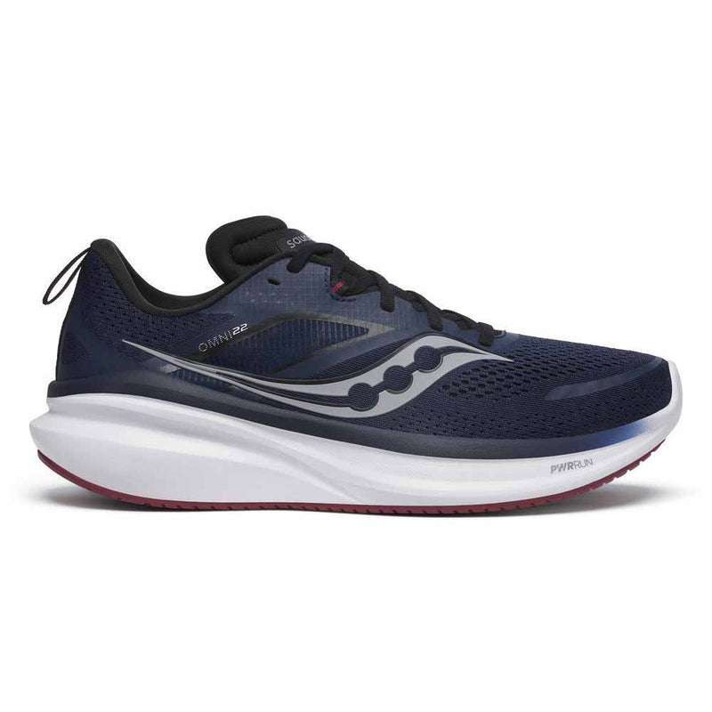 Saucony Mens Omni 22 Running Shoe Navy/Currant/Marine / 12