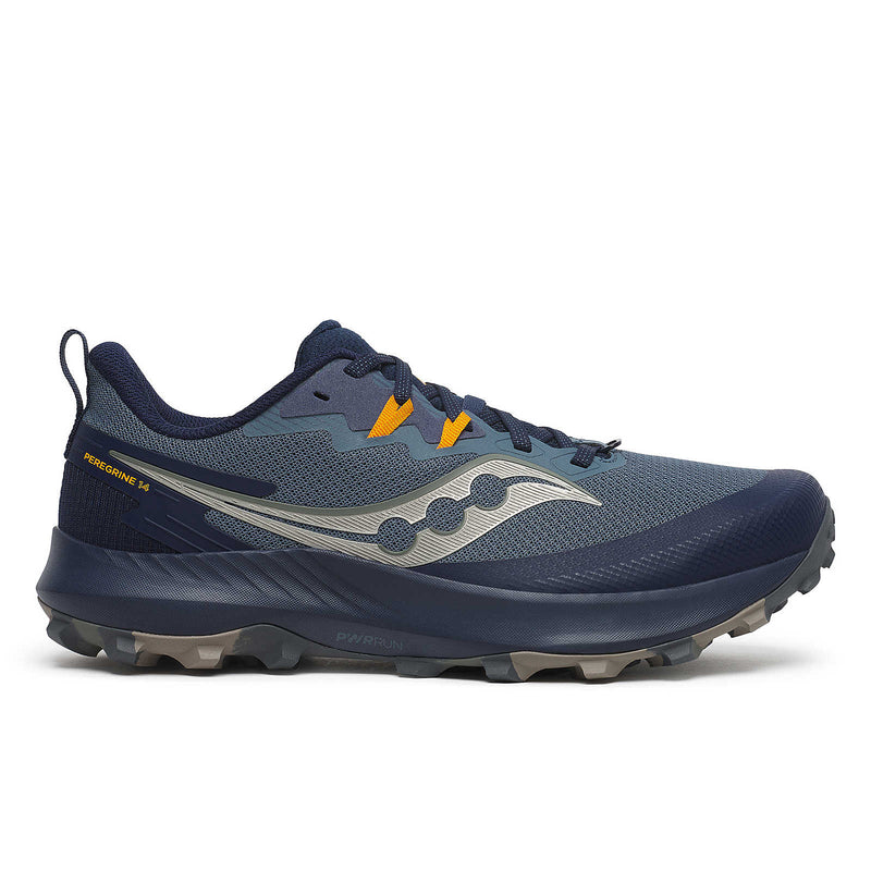 Saucony Mens Peregrine 14 Trail Running Shoe Dusk/Navy / 7