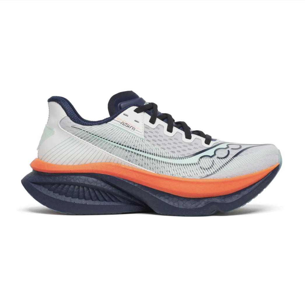 Saucony Women's Endorphin Azura Running Shoe White/Navy / 4