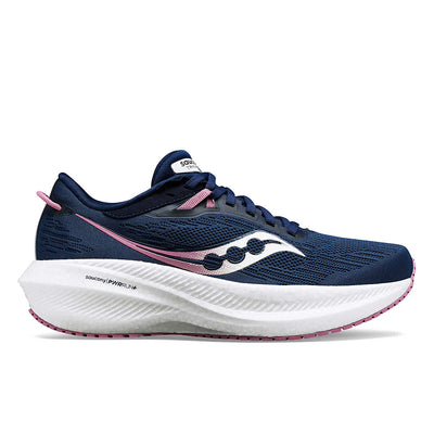 Saucony Women's Triumph 21 Running Shoe Navy/Orchid / 5.5