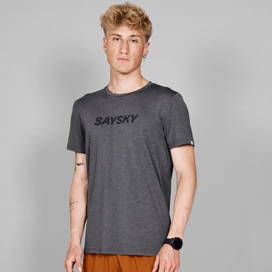 Saysky Men's Logo Pace T-Shirt S / Grey Melange