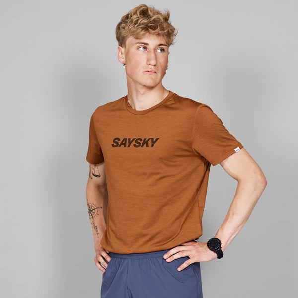 Saysky Men's Logo Pace T-Shirt XL / Orange Melange