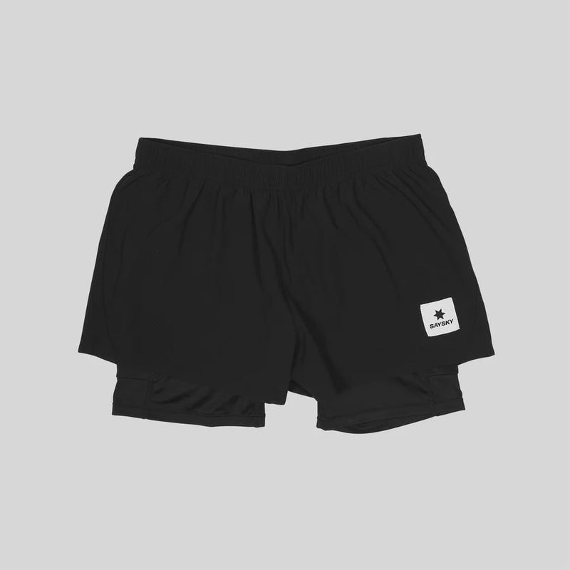 Saysky Womens Pace 2 in 1 Shorts 3" Black / XS