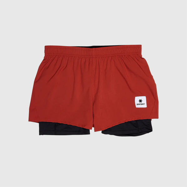 Saysky Womens Pace 2 in 1 Shorts 3" Red / XS