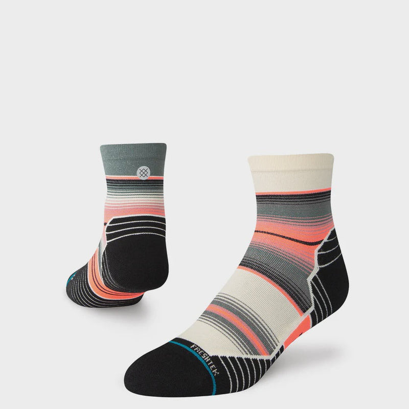 Stance Lanak Pass QTR Running Sock Teal|Coral / Large