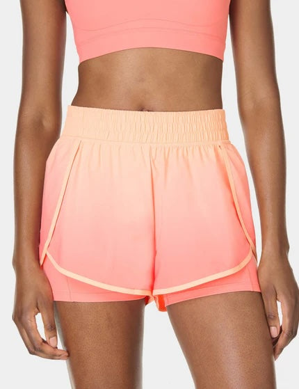 Sweaty Betty Get 2-in-1 Multi-Train Shorts XS / Melon Pink Peach Orange Ombre