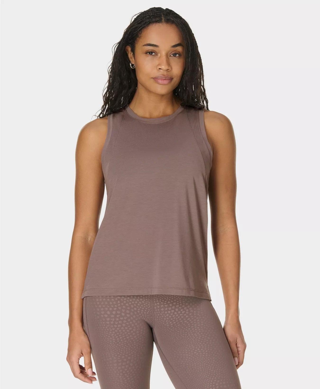 Sweaty Betty Soft Flow Studio Tank XS / Taupe Brown