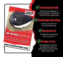 Trainer Armour Big Toe Hole Preventer Black