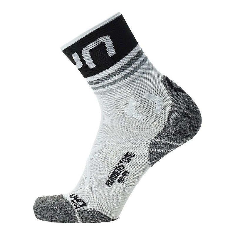 UYN Men's Runner's One Short Running Socks Black/White / Small