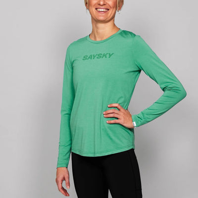 Womens Saysky Logo Pace Long Sleeve S / Green