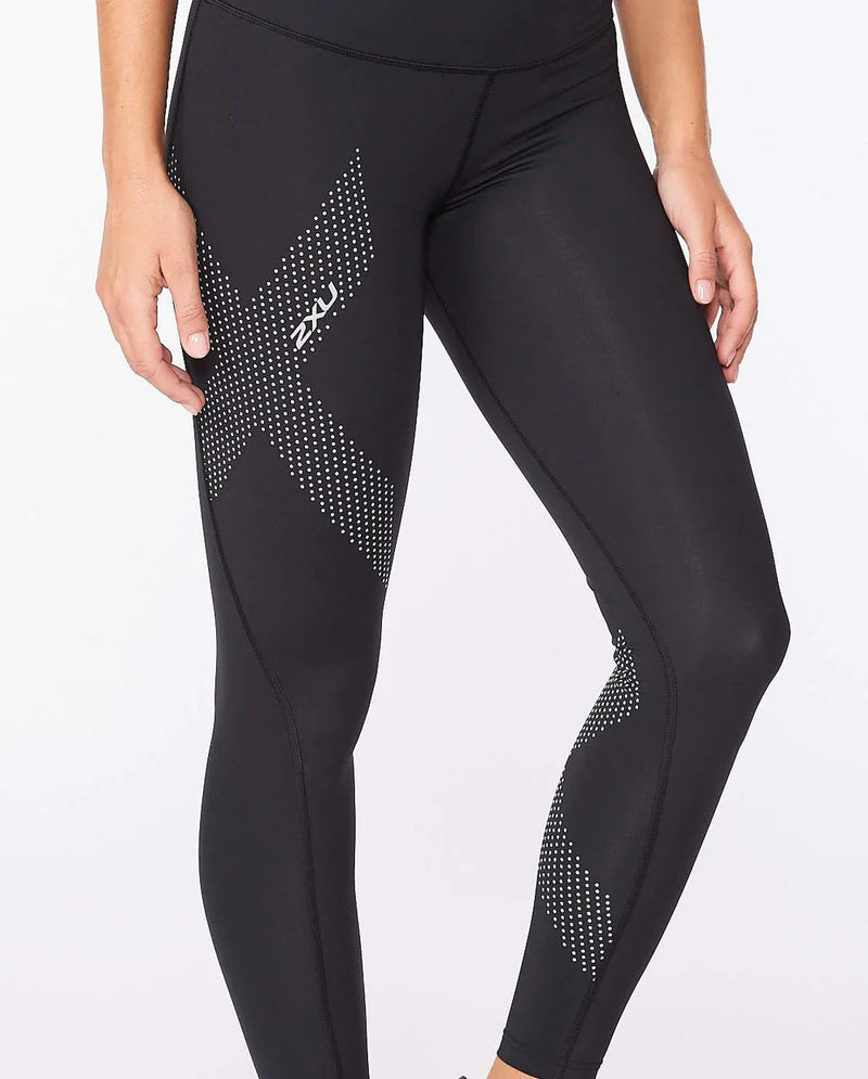 2XU LIGHT SPEED MID RISE COMPRESSION TIGHT WOMENS BEET REFLECTIVE