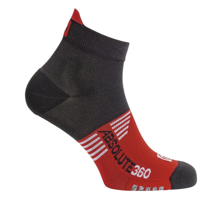 Absolute 360 Performance Ankle Running Sock Black/Red / Small