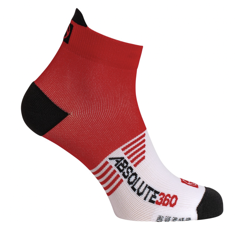 Absolute 360 Performance Ankle Running Sock Red/White / Small