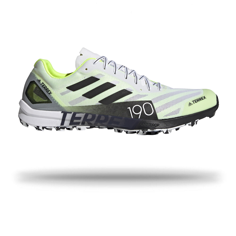 Adidas Mens Terrex Speed Pro Running Shoe Cloud White/Core black/Solar Yellow / 7.5