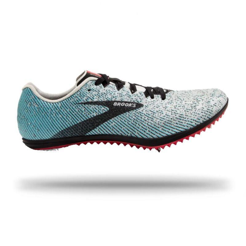 Brooks Womens Mach 19 Running Spikes 8 / Grey|Black|Atlantis