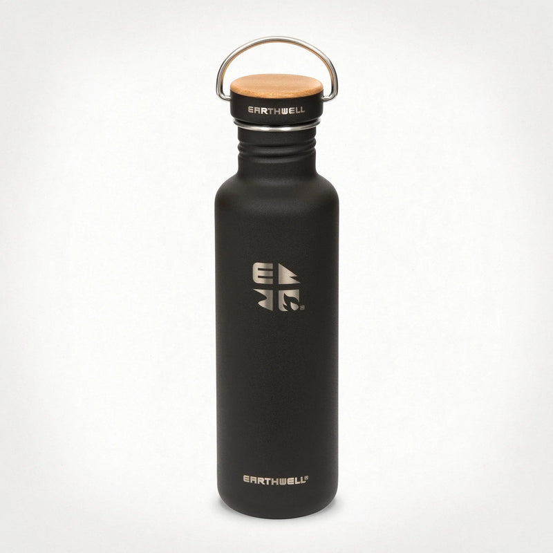 Earthwell Woodie 27 oz Water Bottle Volcanic Black